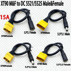 1Pcs XT90 Male/Female Connector To DC 5.5*2.1 5.5*2.5 14AWG 15A Power Cable Adaptor For Car Battery Charging Adapter Cables 30CM