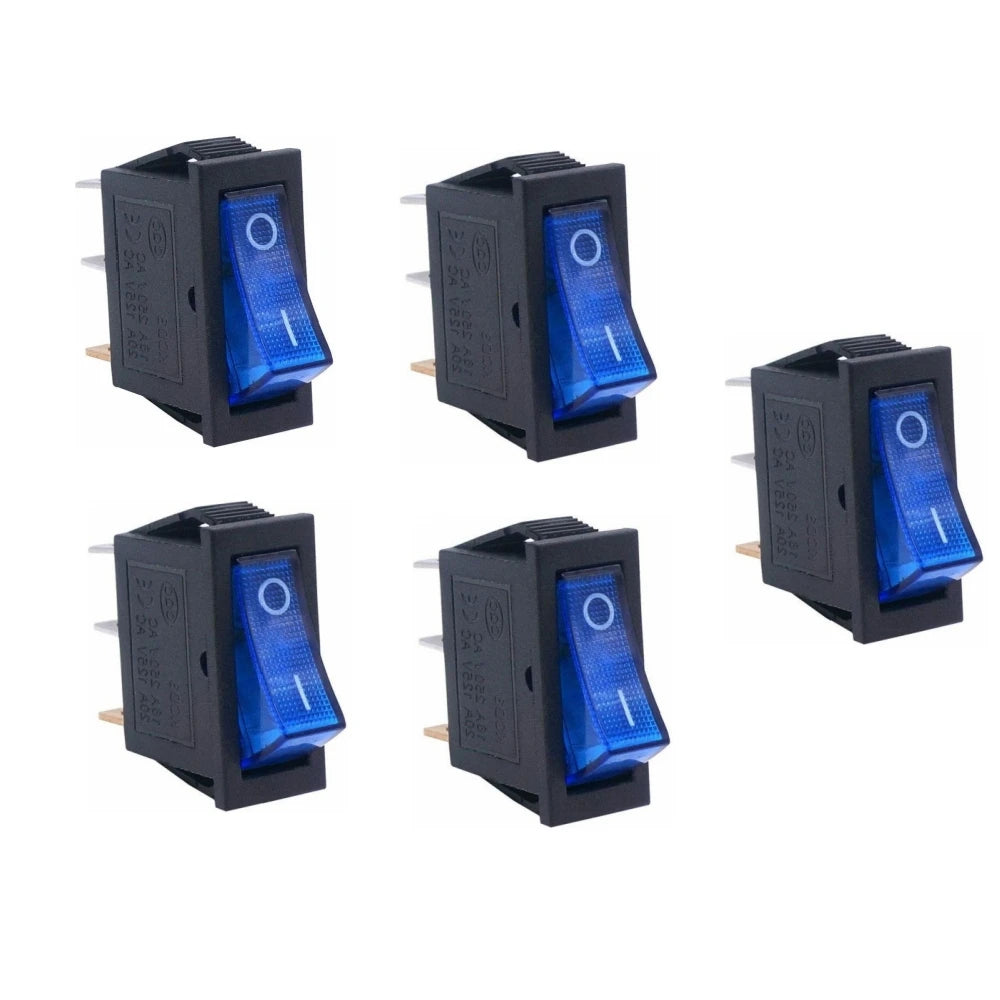 4/5pcs Rocker Switch Lighted KCD3 Rocker Switch On Off 3 Pin 2 Position Boat Rocker Switches 125V 250V AC SPST