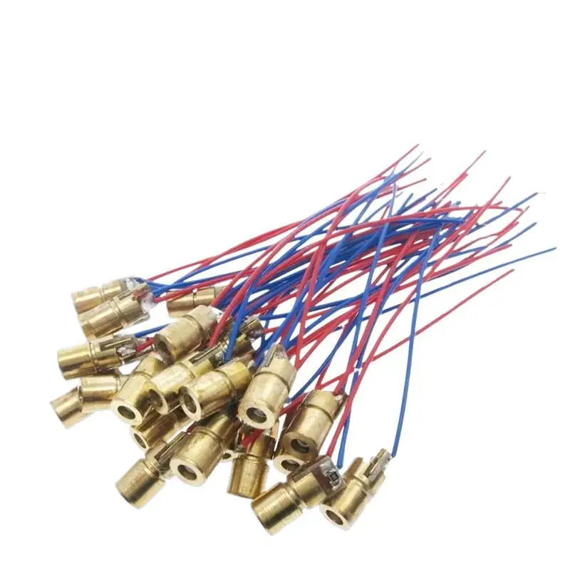 Latest 10pcs Adjustable Mini Laser Pointer Diode RED Dot Laser Diod Circuit 3V/5V 5mW 650nm Module Pointer Sight Copper Head