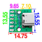 5/10/20pcs USB Type-C Female Test PCB Board Adapter Type C 6Pin 2.54mm Connector Socket For Data Line Wire Cable Transfer