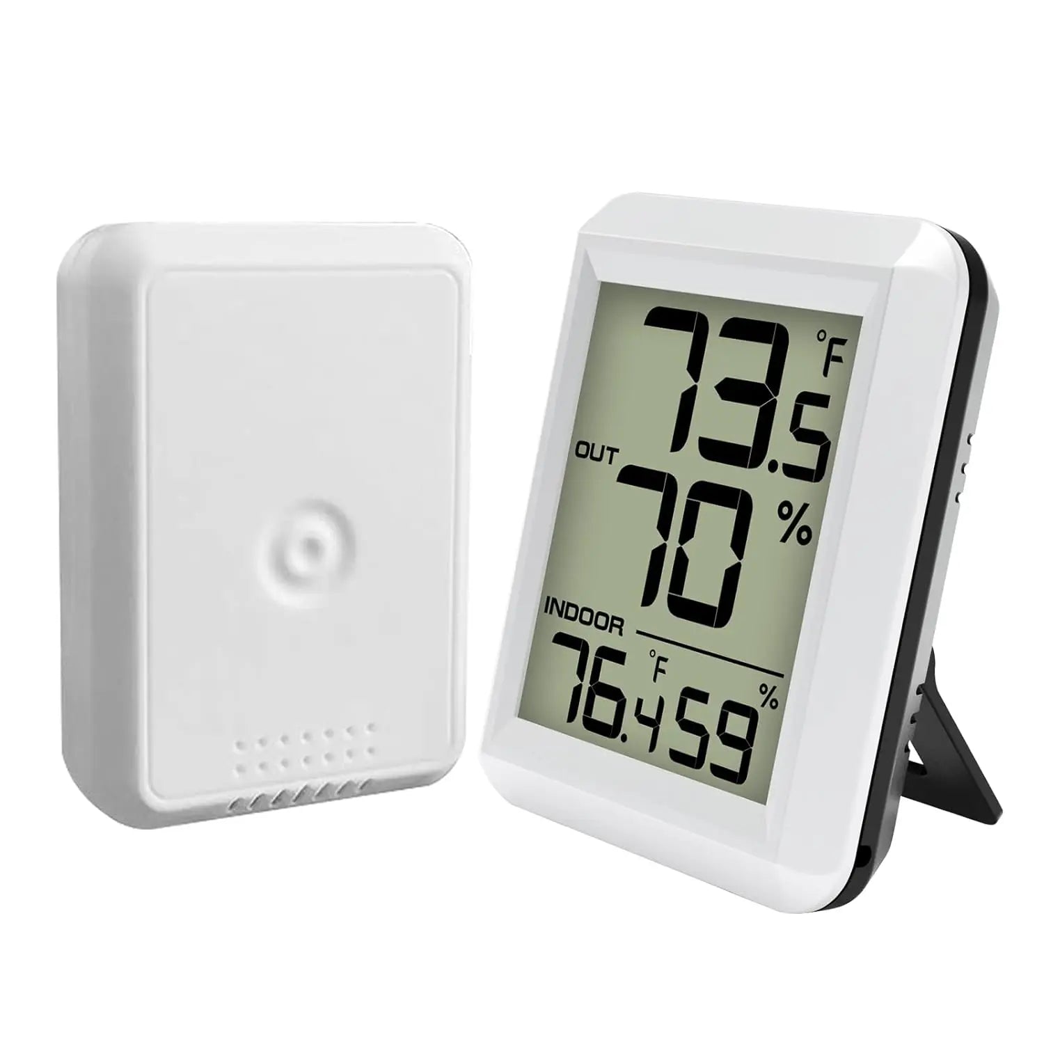 LCD Digital Thermometer Hygrometer Wireless Weather Station Thermo-hygrometer 328ft Remote Sensor  Resolution for Home Garden