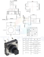 5PCS DIP 5 Five way Switch Multi-direction Switch Touch Reset Key 10*10*10 MM Pin Multi Direction