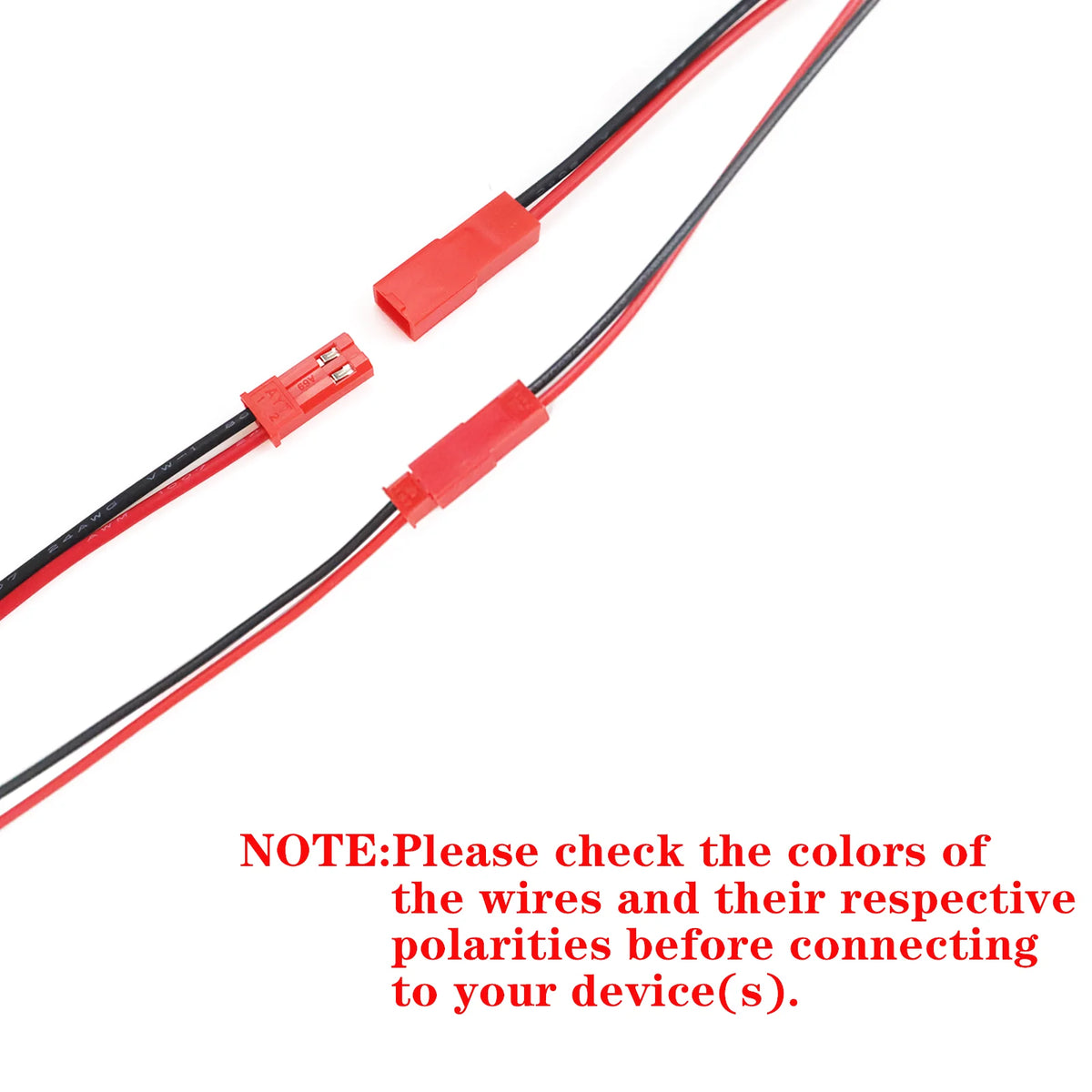 10Pairs JST Plug Connector 2 Pin Male Female With Wire Cable 20AWG 15cm DIY for RC Toy Battery LED Lamp Strip Drone Adapter