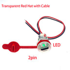 2/5PC USB C High Current Charging Socket with Nut Snap Lock Plate TYPE-C LED Lamp Female Type C Waterproof Female Connector Jack