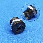 1/2/5PCS Type-C 6Pin Panel Mount Female Socket Waterproof USB-C Charger Plug Dock Connector For Fast Charging & Power ﻿