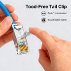 10/50/100Pcs Pass Through RJ45 Cat7 Shielded Connectors Crystal End Gold-Plated 8P8C Crimp UTP Ethernet Modular Plug