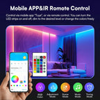 RGB LED Strip Lights, 5V USB Powered LED Tape,  24 Key Remote & APP Control, Music Sync Flexible Ambient Lighting for DIY Living Room, Bedroom,TV Backlight, Game Lighting,Party, Decorative String Lights