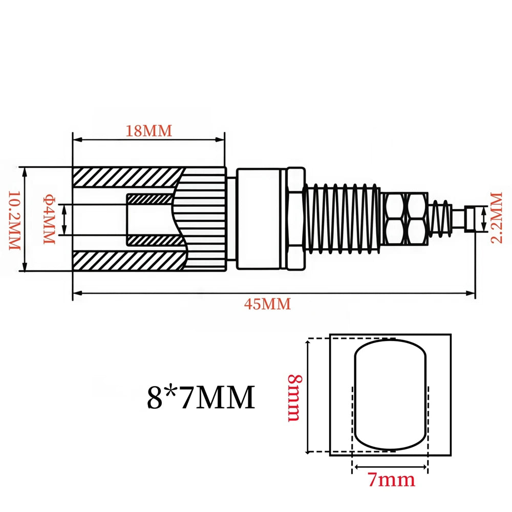 5/10PCS 4mm Banana Socket M3*45 Binding Post Nut Banana Plug Jack Electrical Connector Terminal DIY Parts