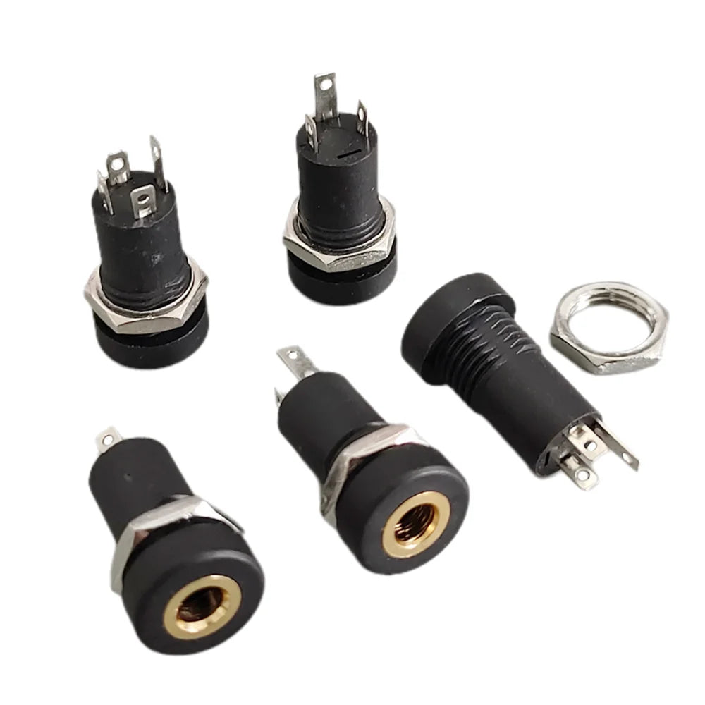 2/5/10Pcs PJ392A 3.5mm Stereo Audio Jack Socket 3/4 Pole Solder Panel Mount with Nut Female Headphone Connector