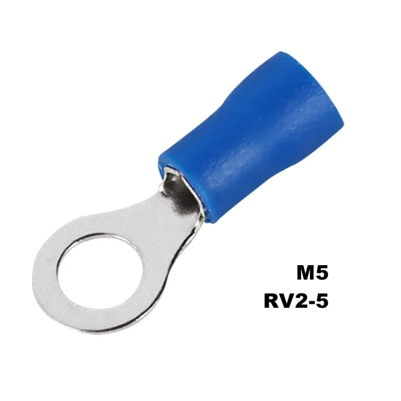 100PCS Ring Crimp Terminal M4/M5/M6/M8 Round Plugs Pre-insulated Ferrules Lugs For Splice Electricals Cable Wire End Connectors