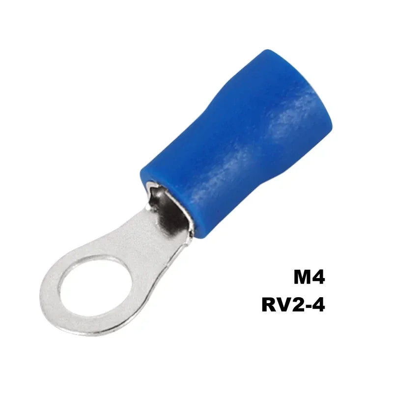 100PCS Ring Crimp Terminal M4/M5/M6/M8 Round Plugs Pre-insulated Ferrules Lugs For Splice Electricals Cable Wire End Connectors