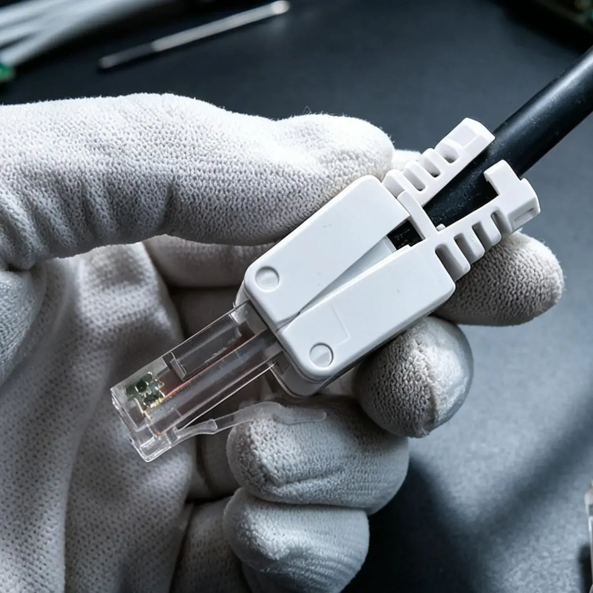 1/2Pcs Tool Free RJ45 Connector for UTP CAT6A/CAT6/CAT5E No Crimper Internet RJ 45 for 23awg-26awg Toolless LAN Cord Ends