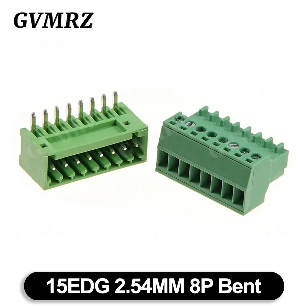 5Set/lot 15EDG 2.54mm PCB Seal Screw Terminal Block 2 ~ 12 Pin KF15EDG 2.54 Male Plug + Female Socket Pin Header Wire Connector