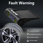 Digital LCD Display Universal Smart Car TPMS Tyre Pressure Monitoring System Auto Security Alarm Solar Charging