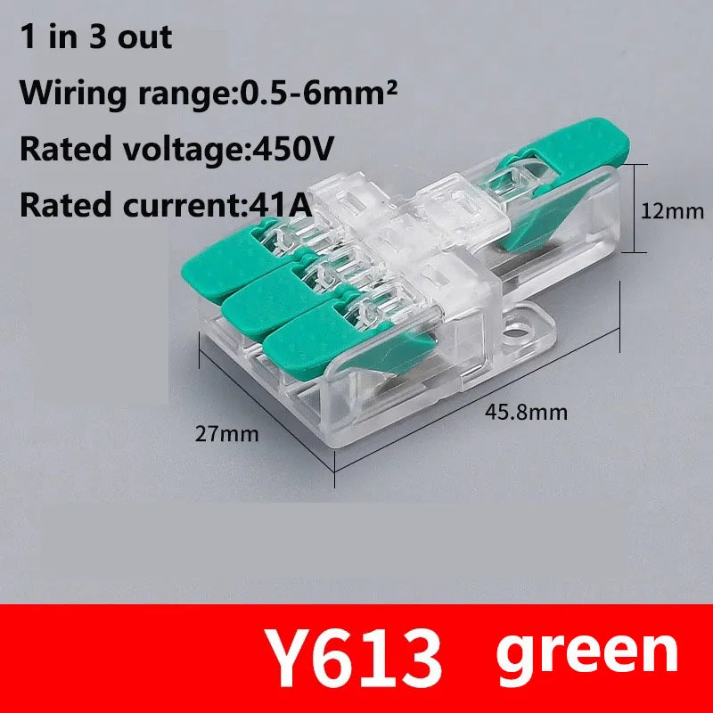Quick Wiring Terminal Push-in Wire Connector Splitter Mini Universal High power Butt Terminal Block Led Light 1 in Multiple Out