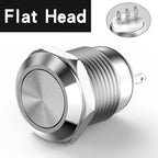 Metal Push Button Switch 12MM 3Pins 1NO1NC No Light waterproof Flat/High Head Momentary Latching Welding Foot Switch