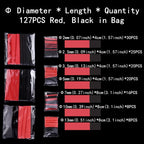 2:1 Times Shrink,Heat Shrink Tube Set,Polyolefin,Insulated Heat Shrinkable Sleeve for Wire Connection and Data Line Protection