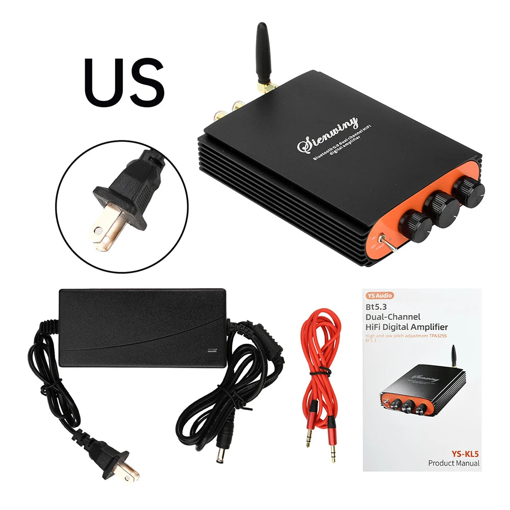 DC 24-36V YS-KL5 BT 5.3 Dual Channel HiFi Digital Amplifier 300W+300W Dual Channel Amplifier Board TPA3255 Chip