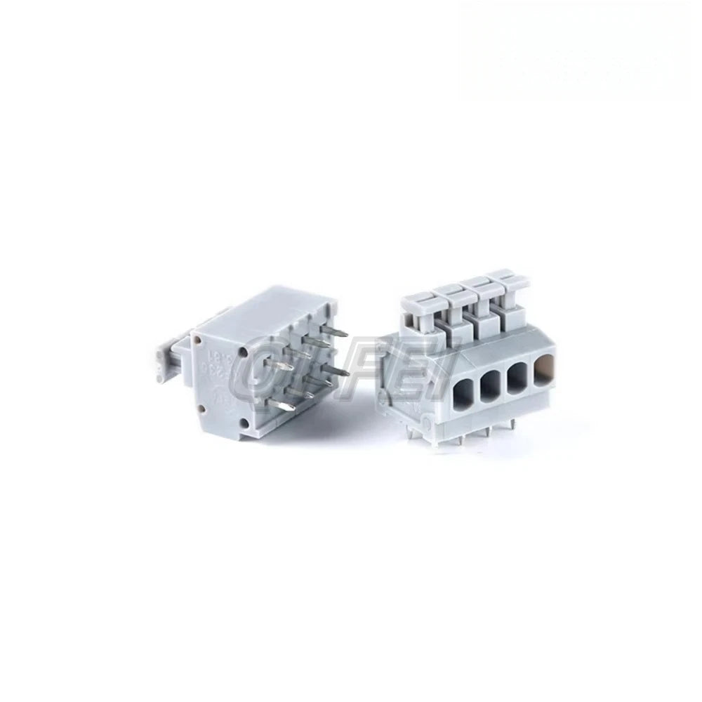 5Pcs KF235 Spring Type PCB Terminal Block KF235 3.81mm Pitch 5.0mm DG235 Screw Free Press Type 235 2P 3P 4P 5P 6Pin Connector