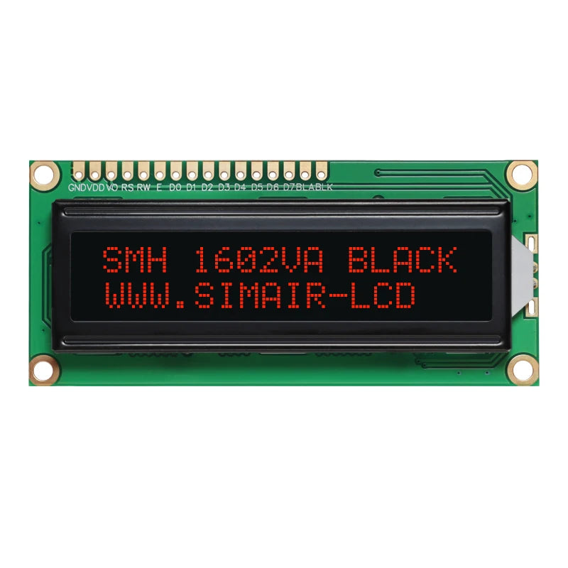 16x2 Character LCD Module Display Screen 162 LCM RED Green White Yellow VA Black Background 5V 3.3V for DIY Projects