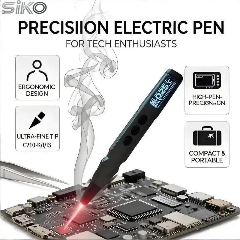 SIKO 30W Smart Soldering Iron 50-450℃ Adjustable 1.9s Rapid Heating IPS Color Screen Type C for iPhone PCB Motherboard Repair