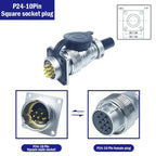 PLS24 WS24 6/10/12/19 Pin Metal Circular Aviation Socket Plug Wire Female Male Connector M24 Threaded Coupling Panel