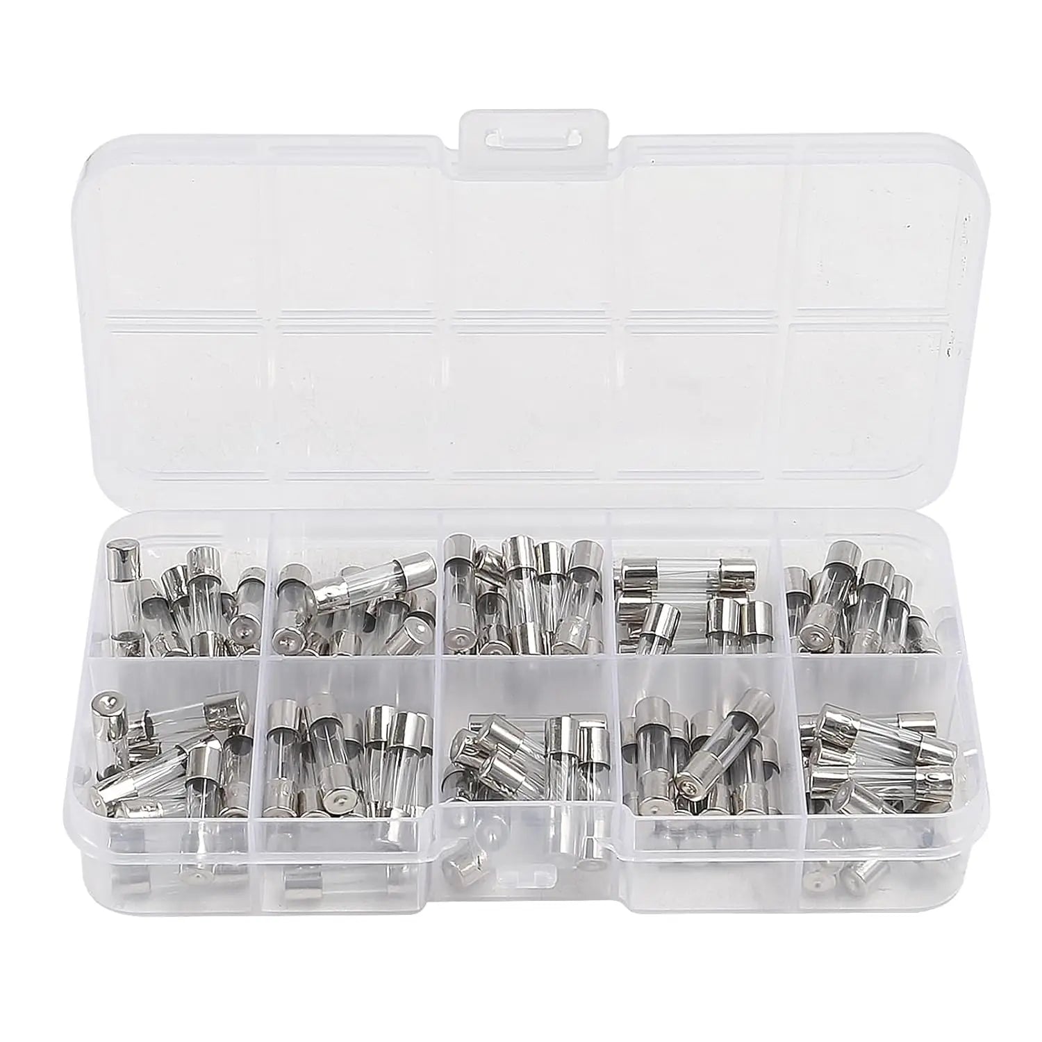 100 Pcs 125V Christmas Light Fuses Kit 5x20mm Max Glass Fuses - 10 Values Set including 0.5A 1A 2.5A 3A 5A 7A 8A 10A 15A 20A