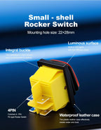 FILN Heavy Duty IP68 Waterproof LED Toggle Rocker Switch T8530A12V/220VRed/Blue/Green ON/OFF Ideal for Car & Marine Use
