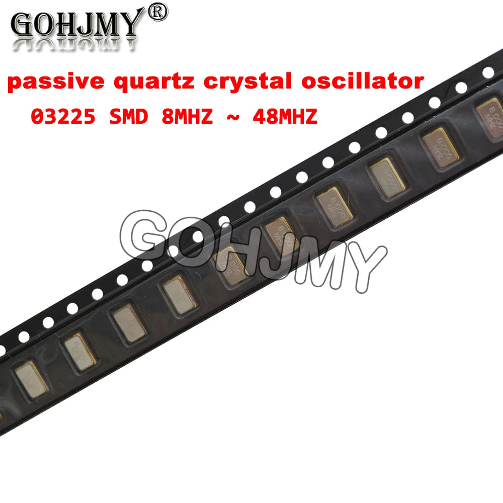 10PCS SMD 3225 SMD passive quartz crystal oscillator 8Mhz 10Mhz 12Mhz 16Mhz 20Mhz 24Mhz 26Mhz 30Mhz 32Mhz 40Mhz 48Mhz 8.000Mhz
