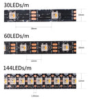 DC5V SK6812 RGBW(Similar WS2812B) 4 In 1 Led Strip 30/60/144 Leds/m Individual Addressable Led Light Black /White PCB IP30/65/67