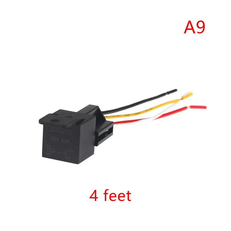 12/24/36/48/60/72V 4Pin 5Pin 40A Automotive Relay With Interlocking Socket Heavy Duty For Truck Car Van Moto Boat Relay