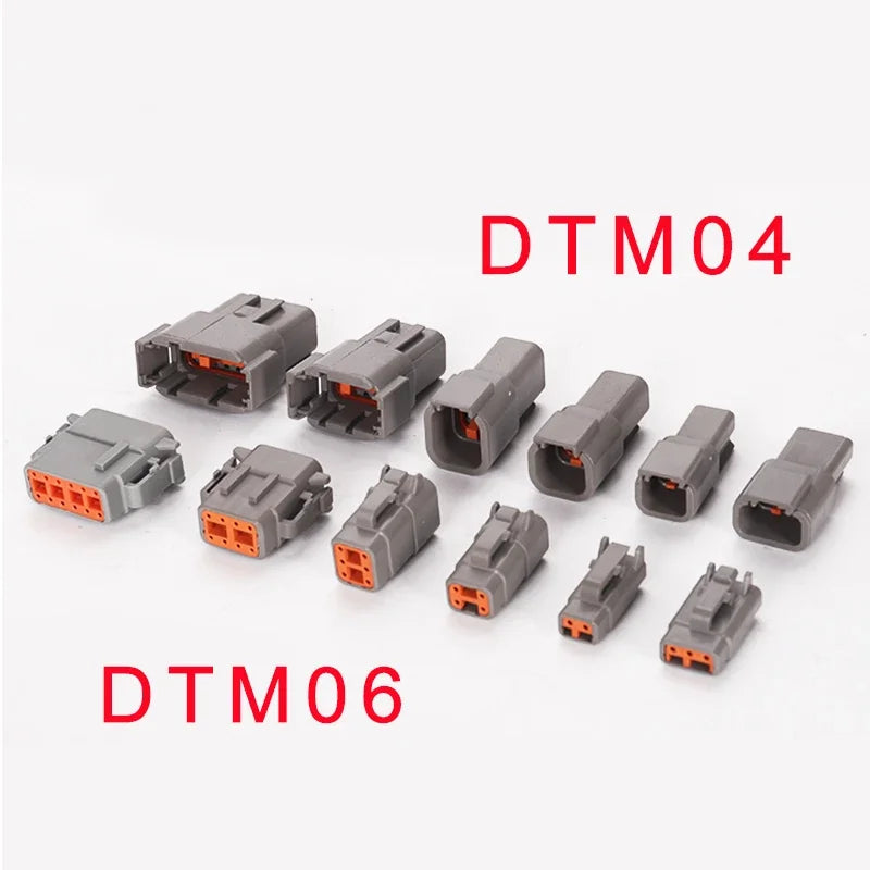 2/3/4/6/8/12Pin Deutsch Type DT Connector Plug-In With Fixed Flange DTM/DTP Waterproof Wire Automotive Connector