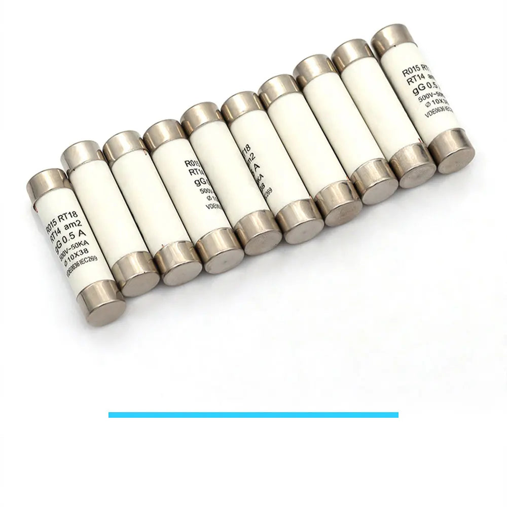 5/20/60Pcs 10*38 Fast blow Ceramic Fuse 10x38mm Fuse 380V 500V 0.5A 1A 2A 3A 4A 5A 6A 8A 10A 16A 20A 25A 32A 40A RO15 RT18 RT14