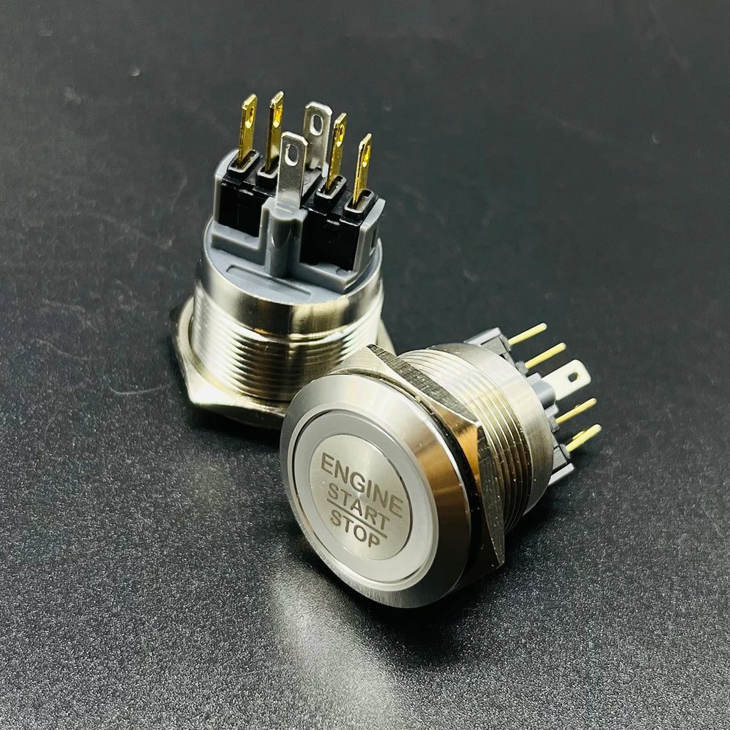 19mm 22mm 25mm 30mm Laser 'ENGINE START STOP' Engine Button ON OFF Ring Illuminated Momentary Push Button Switch+CE+RoHS