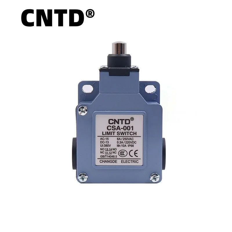 Limit Switch CNTD CSA‑001 Plunger Actuator IP66 10A 250VAC 1NO1NC Metal Housing Travel Switch for Industrial Automation Machine