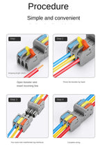 10PCS Docking Mini Quick Wire Connector Universal Compact Electrical Wiring Connectors Push-in Butt Conductor Terminal Block