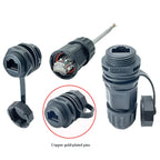 Waterproof M21 RJ45 Ethernet Connector 8P8C Network Socket Through Wall Panel Mount IP67 Straight Through Male Female Plug Cat5