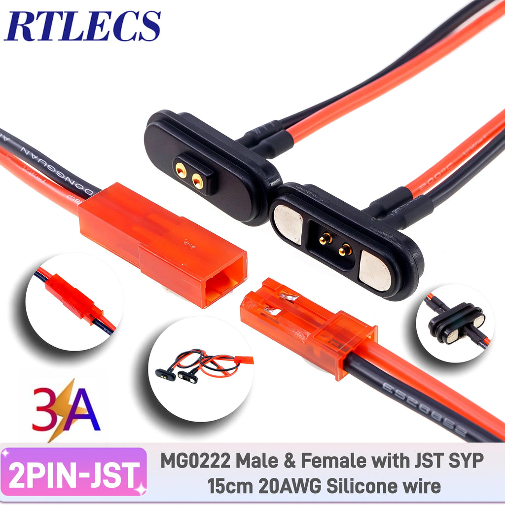 RTLECS Magnetic Connector RC Car Drone JST JR 24V 3A DC Power Battery Charger SM Led Strip Blind Connect USB Cable 2/3/4 Pin