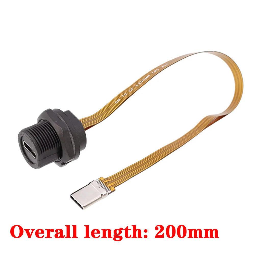 1PC TYPE C Threaded Snap FPC Waterproof Plug IP67 IP68 Data Connector USB3.1 Interface C-Type Male Female Plug Socket