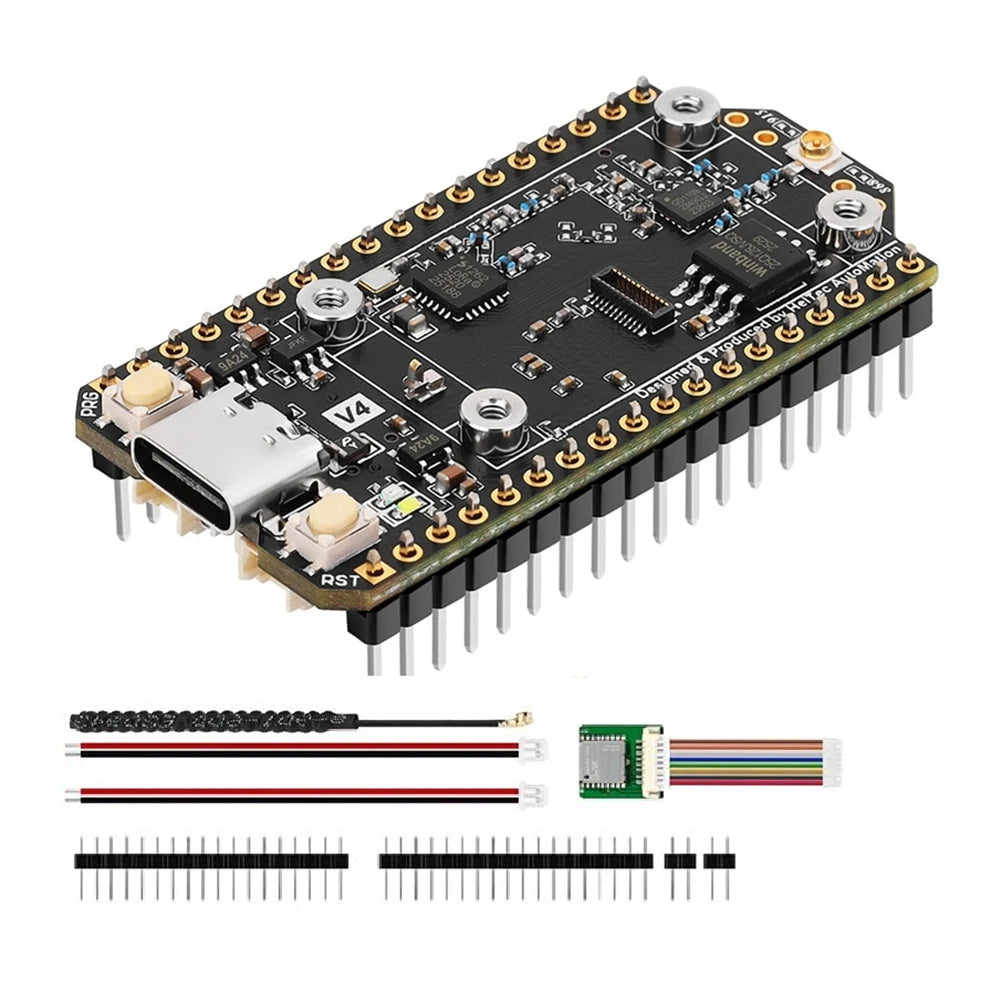 A64K Heltec V4 Meshtastic WiFi LoRa 32 Dev-Board Set Soft Antenna SX1262 Solar Powered BLE Low Power W/GNSS