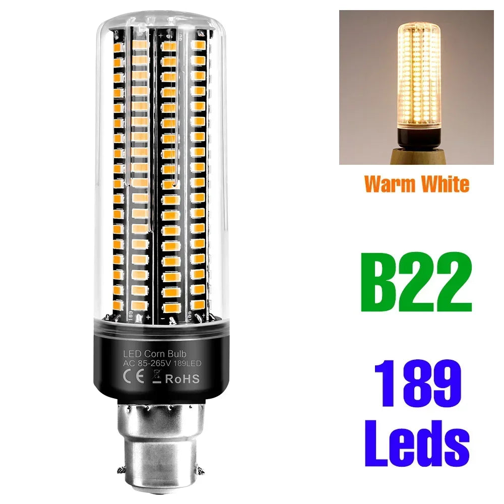 30W LED Indoor Corn Bulb E27/E26 Ceiling Lamp Bulbs E14 Spotlight B22 Living Room Bedroom Kitchen Washroom 220V Home Lighting