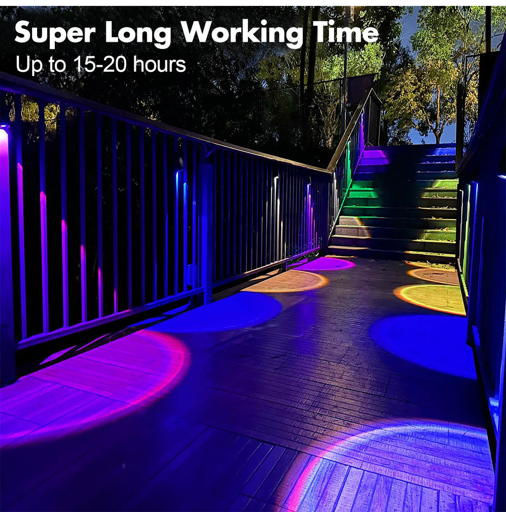 Solar Wall Lamp Solar Fence Lights with Warm White RGB Modes For Backyard Patio Deck Railing Wall Outdoor Waterproof Decor Light