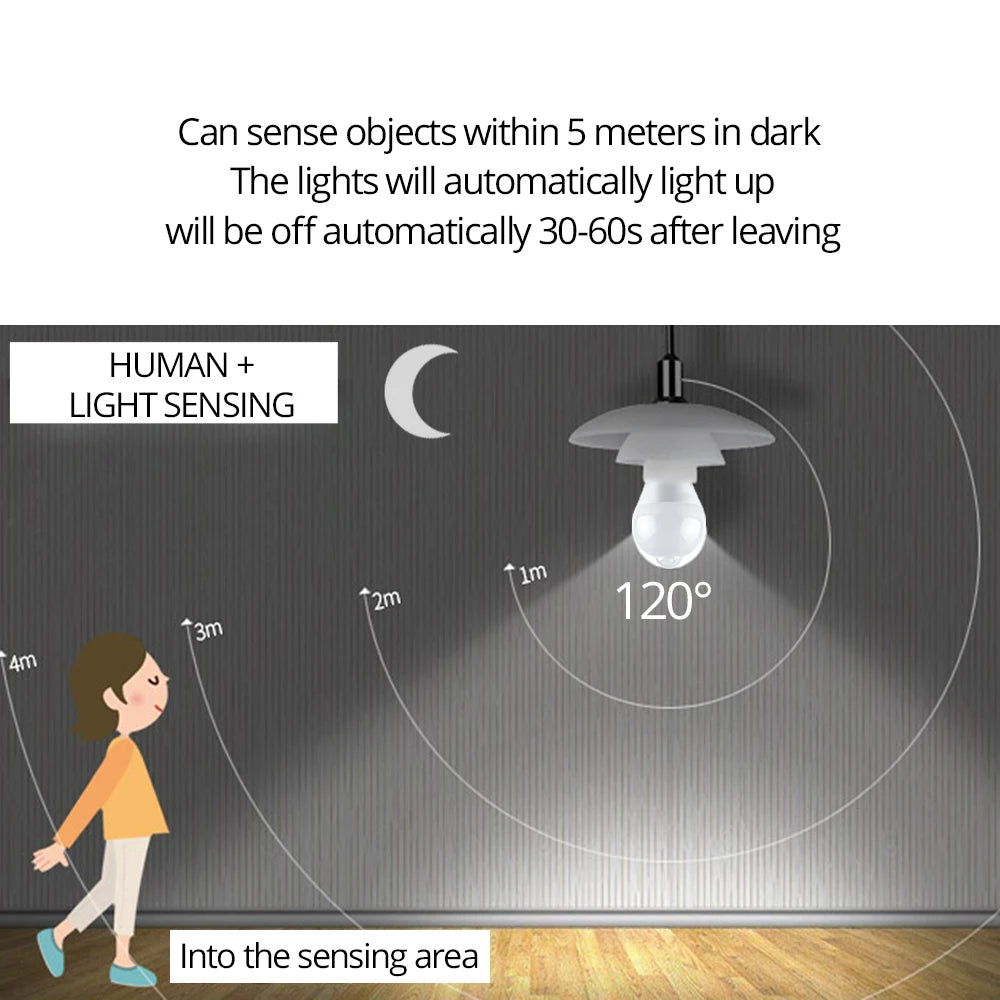 AC 85-265V 12W 15W 18W 20W B22 E27 Motion Sensor LED Light Bulb Human Infrared Sensing LED Lamp Auto ON/OFF Night Light for Home