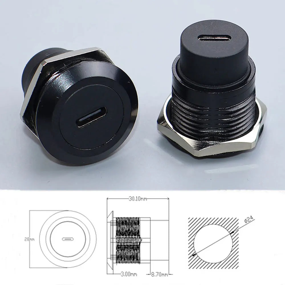YanXI 1pc Round Socket Module D Type RJ45 Straight Through Network Type-C USB2.0 USB3.0 Connector Panel Mounting HDMI-Jack CAT6