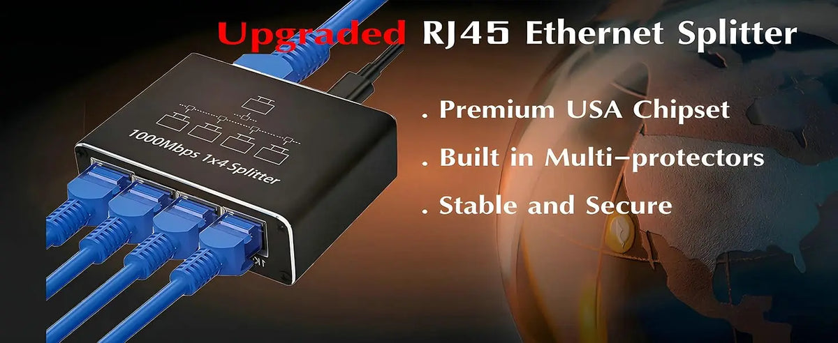Gigabit Ethernet Splitter 1 To 2/3/4 1000Mbps RJ45 LAN Internet Splitter for PC Laptop Nintendo Switch Router TV Box Digital TV