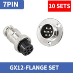 10Sets GX12 Aviation Socket Plug 2 3 4 5 6 7 Pin M16 DF16 Rhombus Flange Male Female Circular Connector Cable Panel Mount Solder