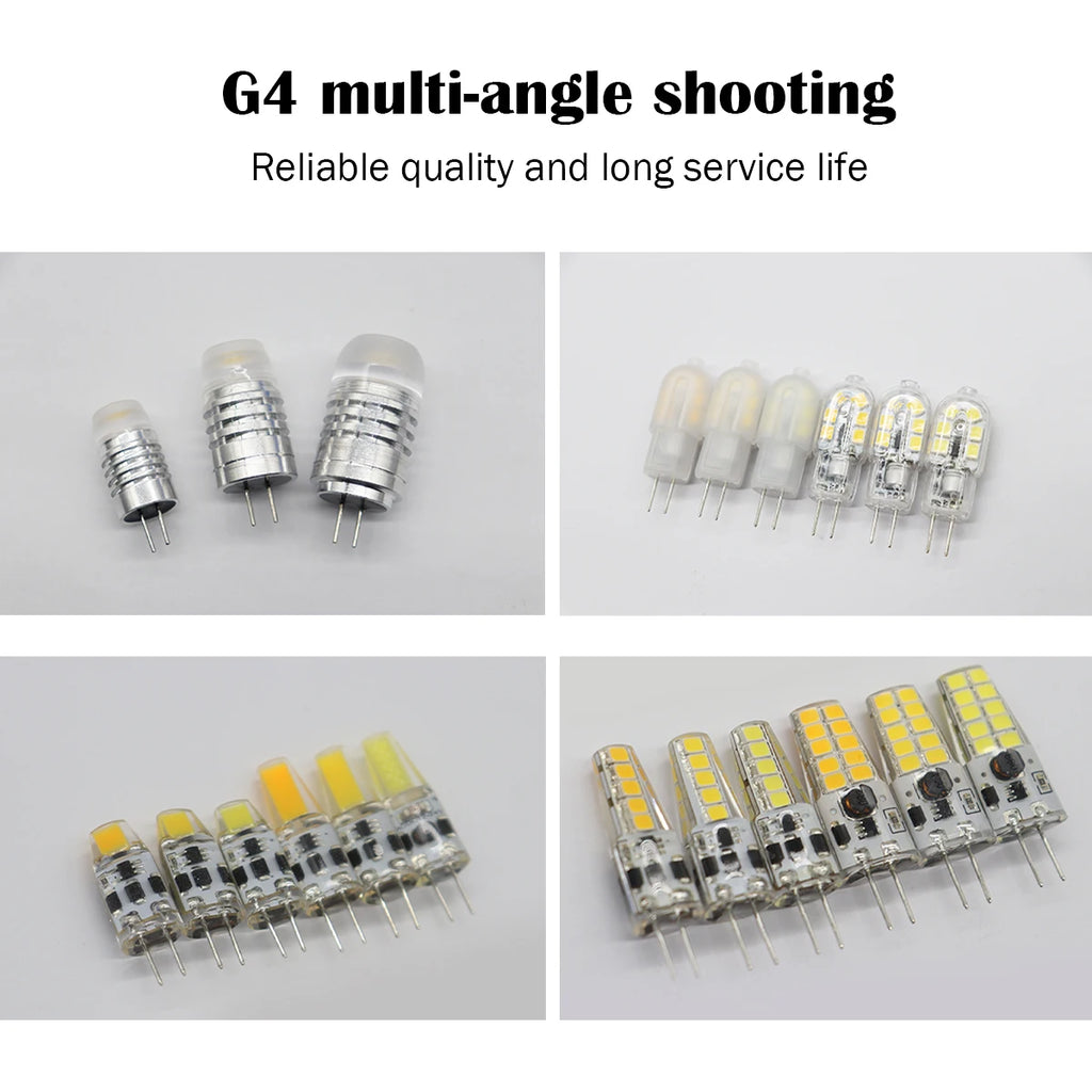 2pcs Mini G4 12V 24V LED Lamp Dimmable Light 3W COB Bulb AC DC 12V Lampada COB 360 Beam Lampada G4 COB Lights Replace Halogen