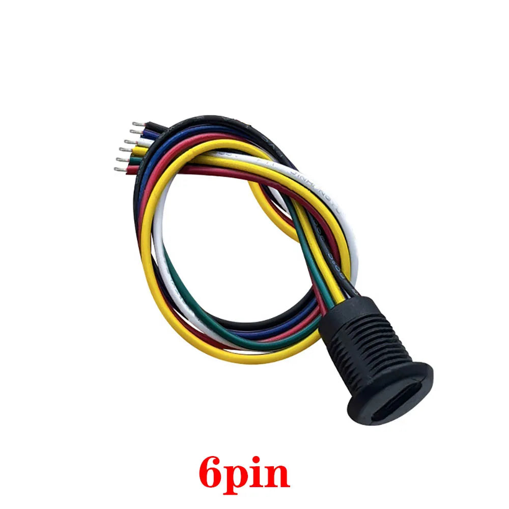 2/4/5/6Pin Type-C USB High Current Charging Socket with PH2.54 Nut Snap Lock Plate Female Type C Waterproof Female Connector