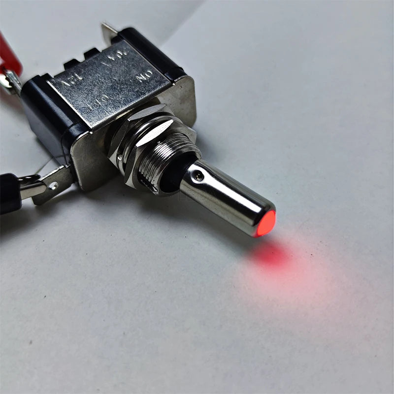 1Pcs 12V 20A Illuminated LED Toggle Switch Auto Car Boat Truck Red Blue Green Yellow White