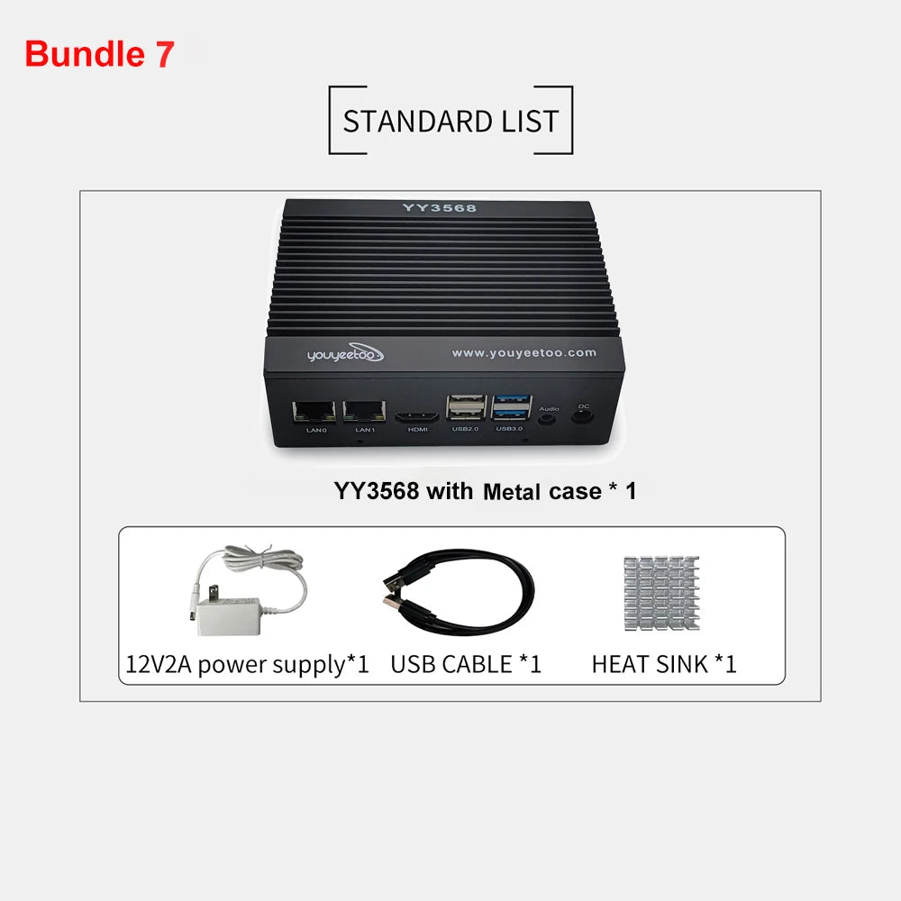 Youyeetoo YY3568 ARM AI Dev Board Rockchip RK3568 Quad Core A55 Motherboard Dual Gigabit Ethernet WiFi6 Android11 Debian Support